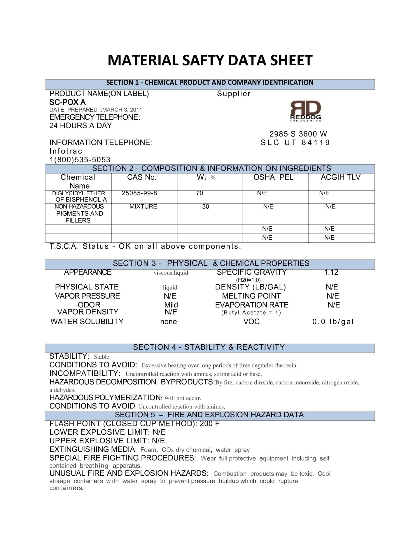 GreyCoat Epoxy SDS Source One Environmental